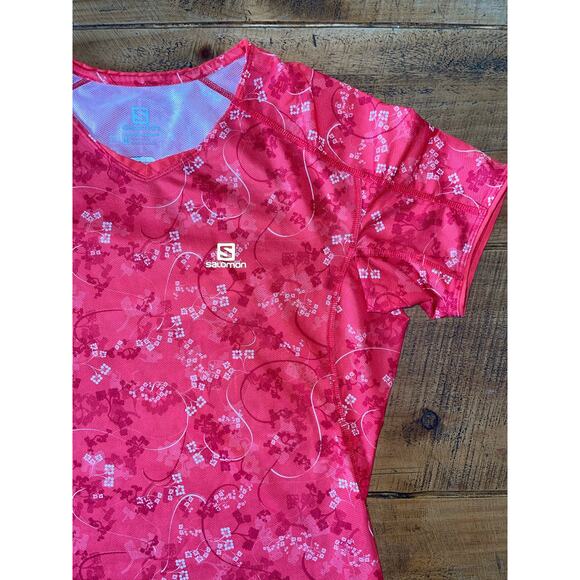 Womens Salomon ActiLite Jersey Athletic Cycling Workout Top Pinkish/Red Size M - Picture 5 of 9